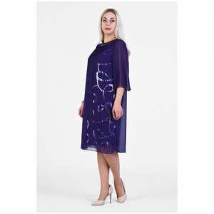 Платье , размер 52, фиолетовый Olsi. Цвет: фиолетовый
