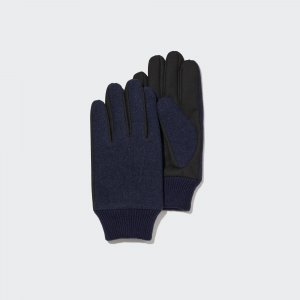 Твидовые перчатки HEATTECH на подкладке , темно-синий Uniqlo