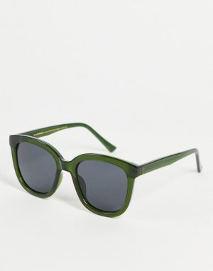 Женские солнцезащитные очки с круглой оправой темно-зеленого цвета Billy-Зеленый цвет A.Kjaerbede