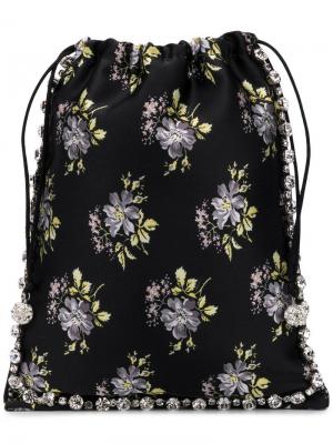 Мини-сумка с цветочным принтом Ca&Lou. Цвет: черный