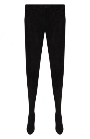 Замшевые брюки Saint Laurent. Цвет: чёрный