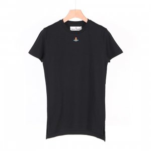 Женская футболка Vivienne Westwood с короткими рукавами 23FW Peru ORB, круглая черная 3G010017 J001M N401