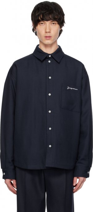 Темно-синяя рубашка La chemise Boulanger Jacquemus