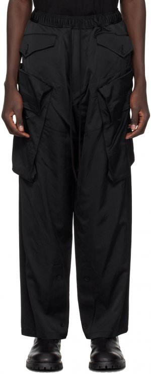 Черные широкие брюки-карго Julius