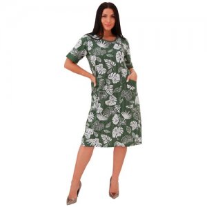 Женское платье зеленого цвета. 58 размер Натали. Цвет: зеленый