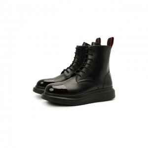 Кожаные ботинки Alexander McQueen. Цвет: чёрный