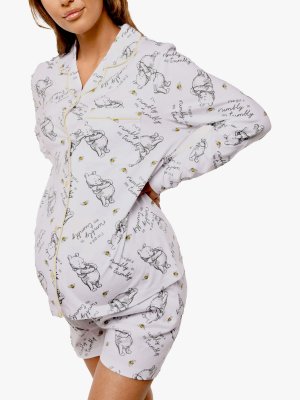 Брендовые нитки для беременных Пижама с Винни-Пухом, белые Brand Threads