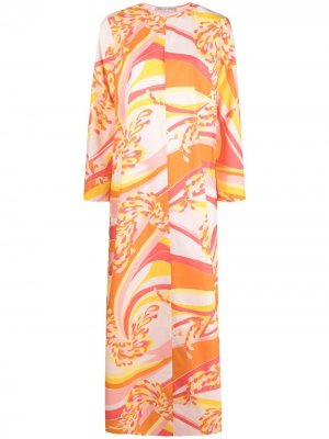 Пляжное платье макси с принтом Lily Emilio Pucci. Цвет: оранжевый