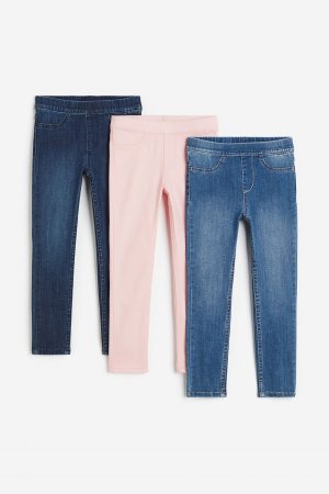 Комплект из трех джинсовых джеггинсов H&M