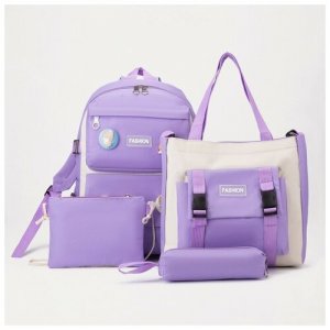 Рюкзак на молнии, шопер, сумка, косметичка, цвет сиреневый Мастер К.. Цвет: фиолетовый