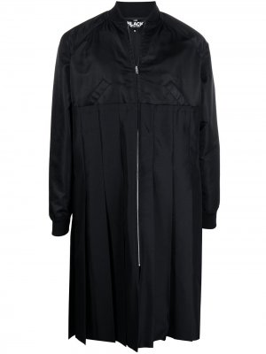 Плиссированное пальто на молнии Black Comme Des Garçons. Цвет: черный