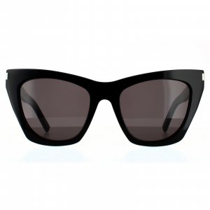 Черные серые солнцезащитные очки Cat Eye SL 214 KATE , черный Saint Laurent