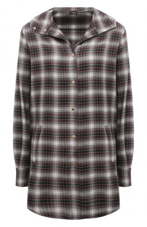 Хлопковая рубашка Kiton. Цвет: серый