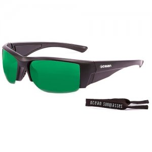 Солнцезащитные очки  Guadalupe Matt Black / Revo Green Polarized lenses, черный OCEAN. Цвет: черный