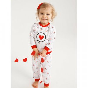 Пижама , размер 92, красный, белый КотМарКот. Цвет: белый/красный