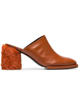 Туфли с искусственным мехом на каблуке Reike Nen. Цвет: коричневый