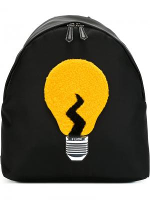 Рюкзак с аппликацией лампочки Fendi. Цвет: чёрный