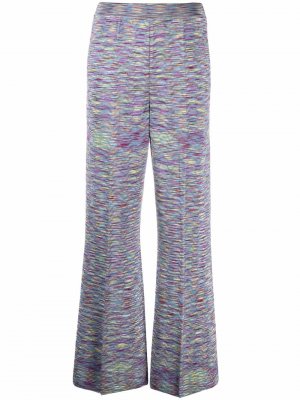 Трикотажные расклешенные брюки M Missoni. Цвет: синий