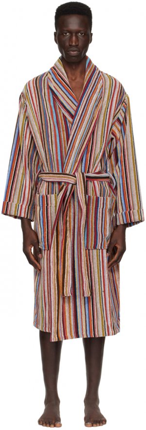 Многоцветный халат в фирменную полоску , цвет Multicolor Paul Smith
