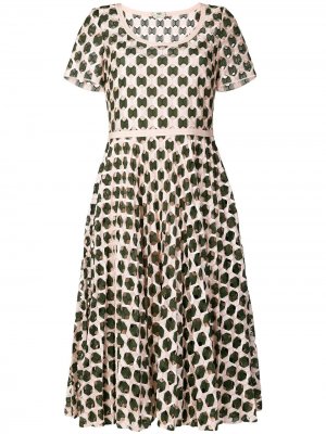 Geometric print flared dress Fendi. Цвет: зеленый