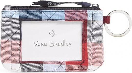 Женский хлопковый кошелек на молнии с чехлом для документов, плед Vera Bradley