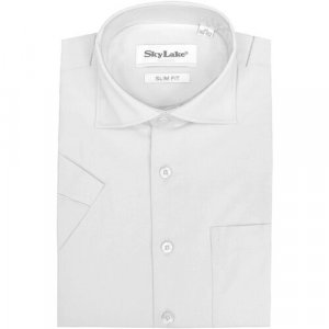 Школьная рубашка , на пуговицах, короткий рукав, размер 32/134, белый Sky Lake. Цвет: белый