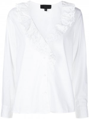 Рубашка Everett с оборками Nili Lotan. Цвет: белый