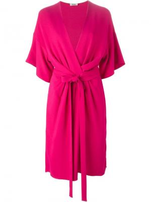Платье миди с запахом Issa. Цвет: розовый и фиолетовый