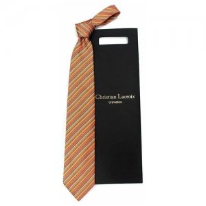 Стильный молодежный галстук в тонкую полоску 820195 Christian Lacroix. Цвет: серый