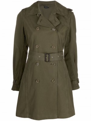 Short cotton trench coat ASPESI. Цвет: зеленый