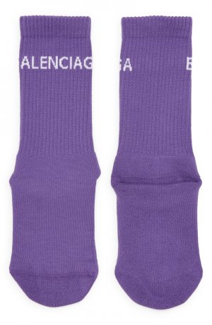 Теннисные носки с логотипом BALENCIAGA, фиолетовый/белый Balenciaga