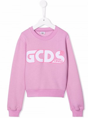 Толстовка с вышитым логотипом Gcds Kids. Цвет: фиолетовый