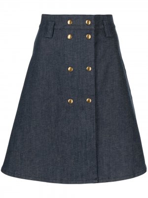 Джинсовая юбка 2010-го года Louis Vuitton. Цвет: синий