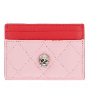Кошелек pave skull card holder pastel pink Alexander Mcqueen, красный McQueen