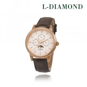 L DIAMOND Moon Phase Мужские кожаные часы LL1M20V04IGR LLOYD