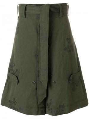 Жаккардовые шорты-карго Damir Doma. Цвет: зелёный