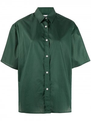 Полосатая рубашка с короткими рукавами Filippa K. Цвет: зеленый