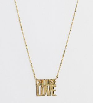 Позолоченное серебряное ожерелье с надписью Choose Love -Золотой Help Refugees