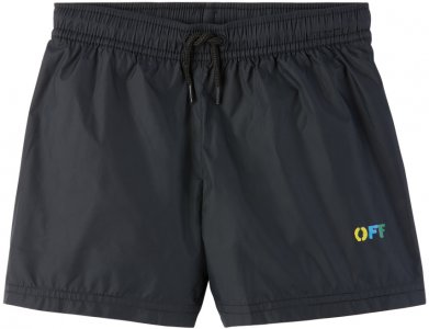 Детские черные шорты для плавания Diag Rainbow Off-White