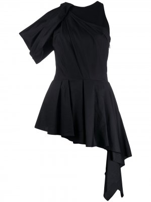 Блузка с вырезом халтер и драпировкой Alexander McQueen. Цвет: черный