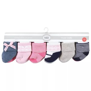 Махровые носки для новорожденных девочек и малышей, розовые свитки Luvable Friends