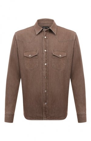 Джинсовая рубашка Tom Ford. Цвет: коричневый