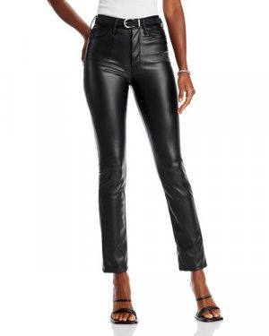 Черные прямые джинсы из искусственной кожи с высокой посадкой Dazzler MOTHER, цвет Black Mother