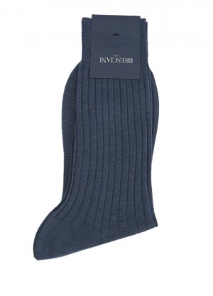 Темно-серые мужские носки в рубчик Bresciani
