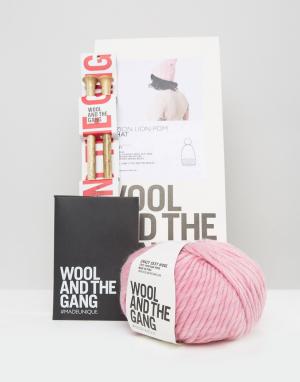 Набор для вязания шапки с помпоном Wool & Gang DIY Zion Lion and the. Цвет: розовый