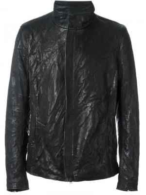 Кожаная куртка с высоким воротником Poème Bohémien. Цвет: чёрный