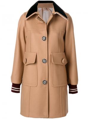 Пальто с большими карманами Nº21. Цвет: телесный