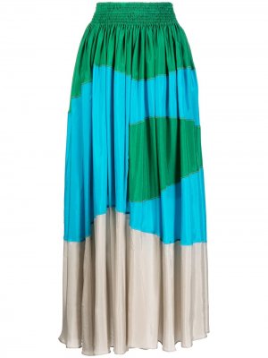 Pleated colour-block maxi skirt Kolor. Цвет: зеленый