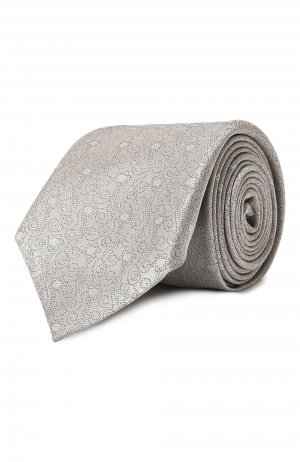 Шелковый галстук Canali. Цвет: серебряный