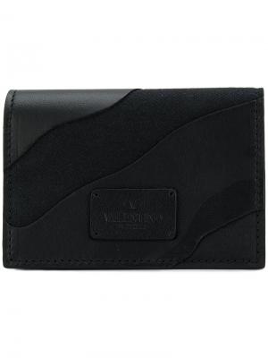 Камуфляжный бумажник Garavani Valentino. Цвет: черный